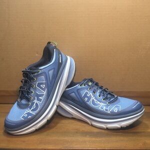 Hoka Bondi 4 Running Shoes Womens 9.5 blue Low Top Lace Up Sneaker